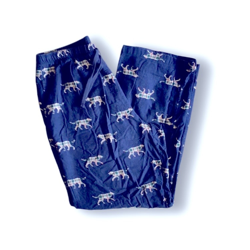 Dog flannel and navy blue  pajama pants